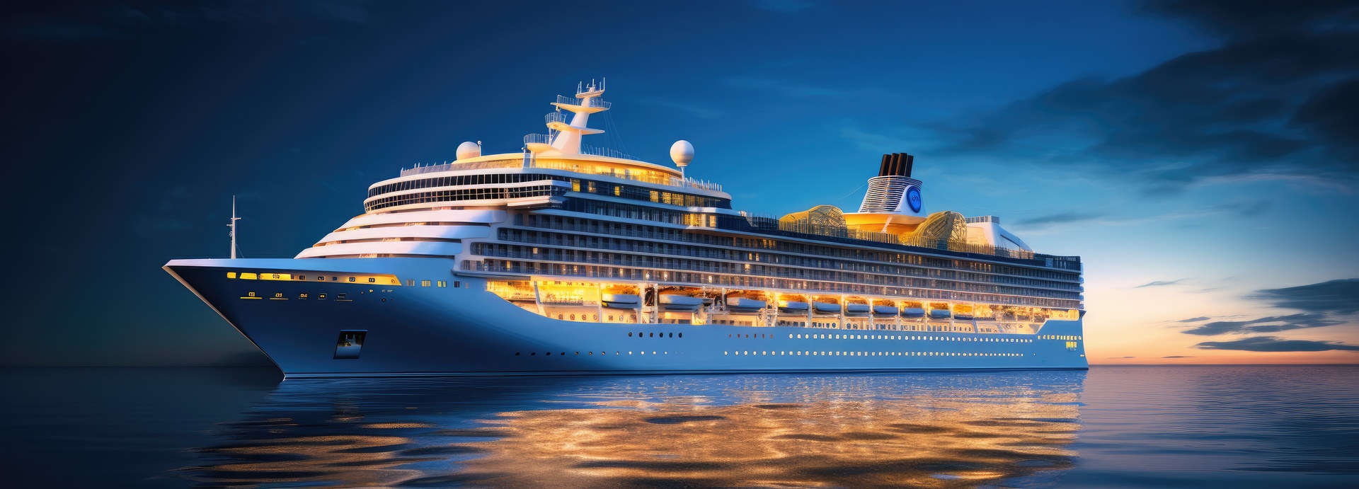 An elegant suite balcony aboard a luxury cruise ship at sea
