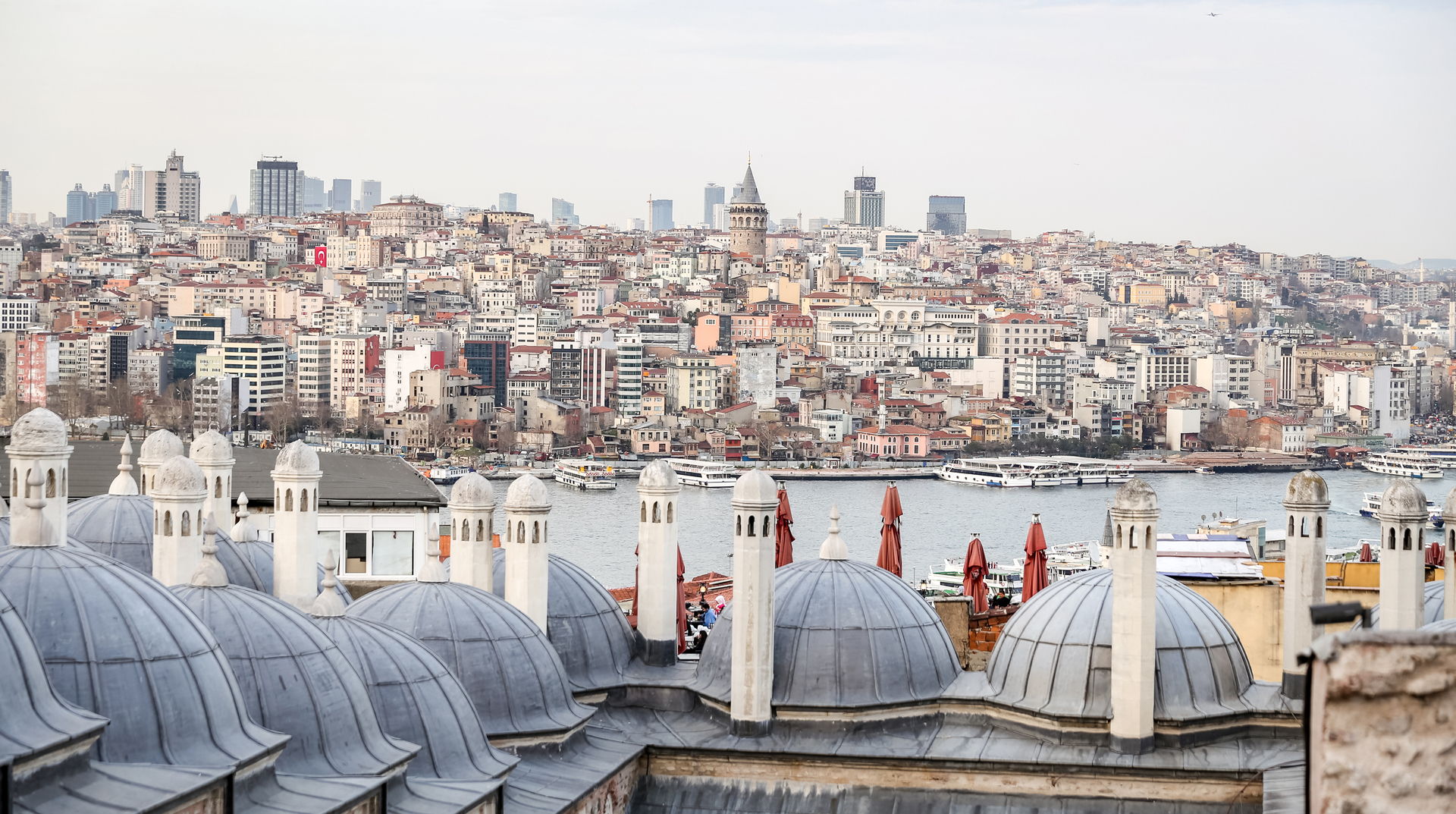 The Galata and Karaköy district along the water in Istanbul