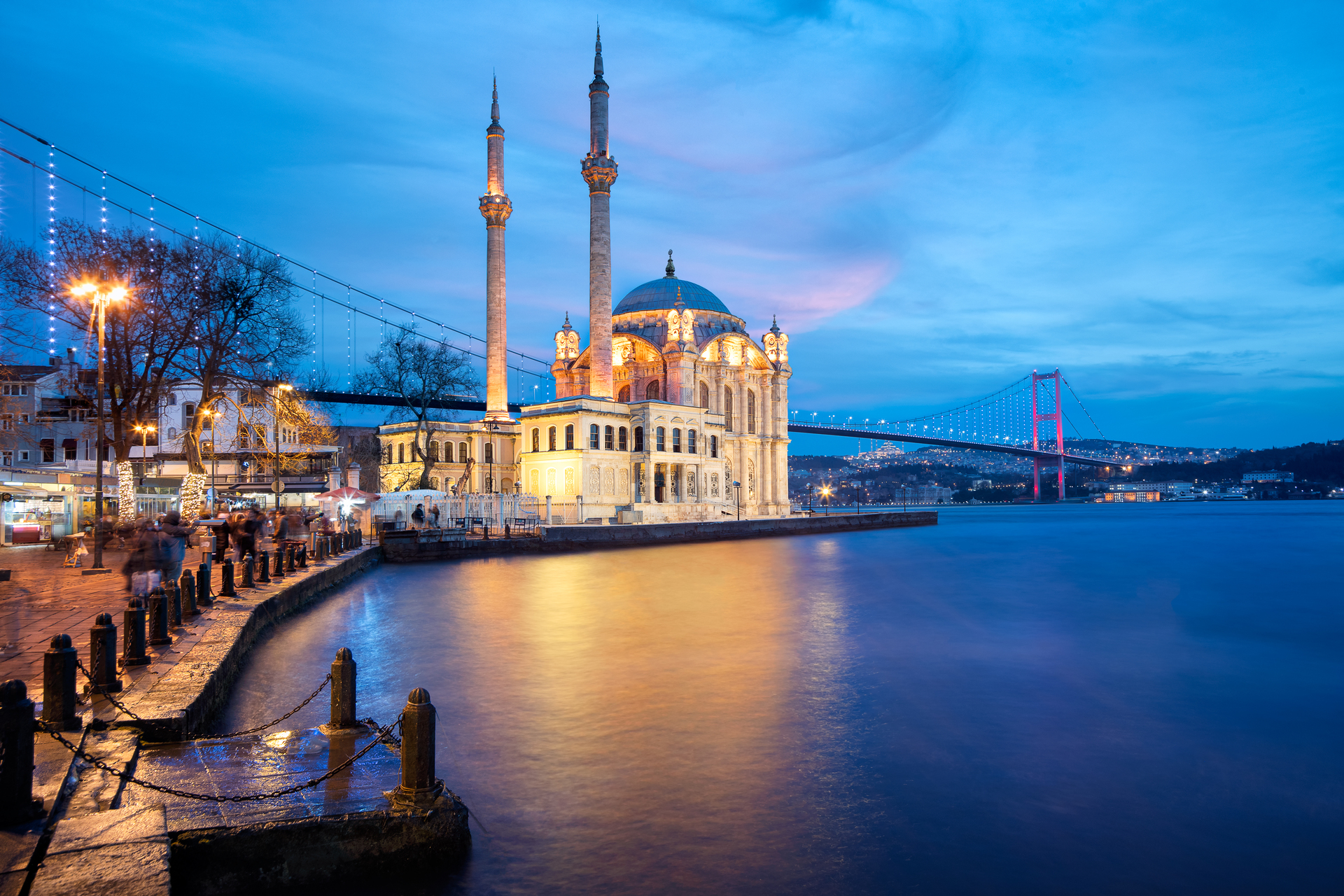 The Ortaköy Mosque beside the Bosphorus in Istanbul